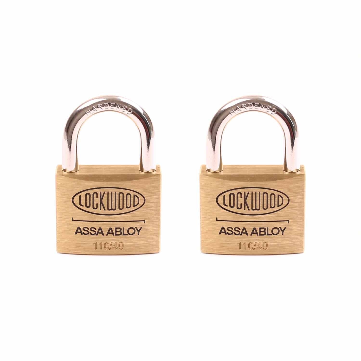 LOCKWOOD BRASS PADLOCK 40MM PACK OF 2
